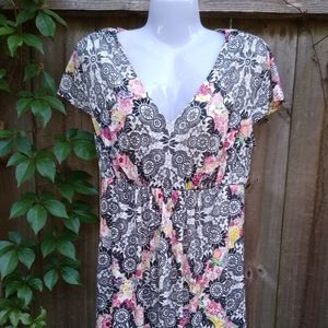 Soma Floral Boho Geometric Print Soft Lounge Dress